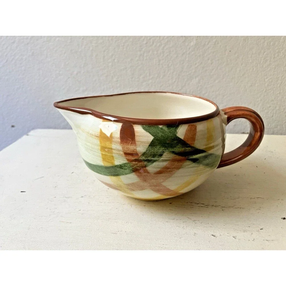 Vintage 1940s/1950s Vernon Kilns Vernoware Homespun Plaid Sauce or Gravy Boat